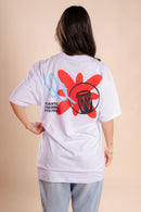 T-SHIRT EU CANTO, EU SAMBO, EU TÔ FELIZ – BRANCA
